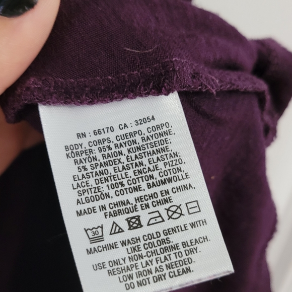 Anthropologie Deletta Brenta Plum Purple Lace Top - Picture 5 of 7